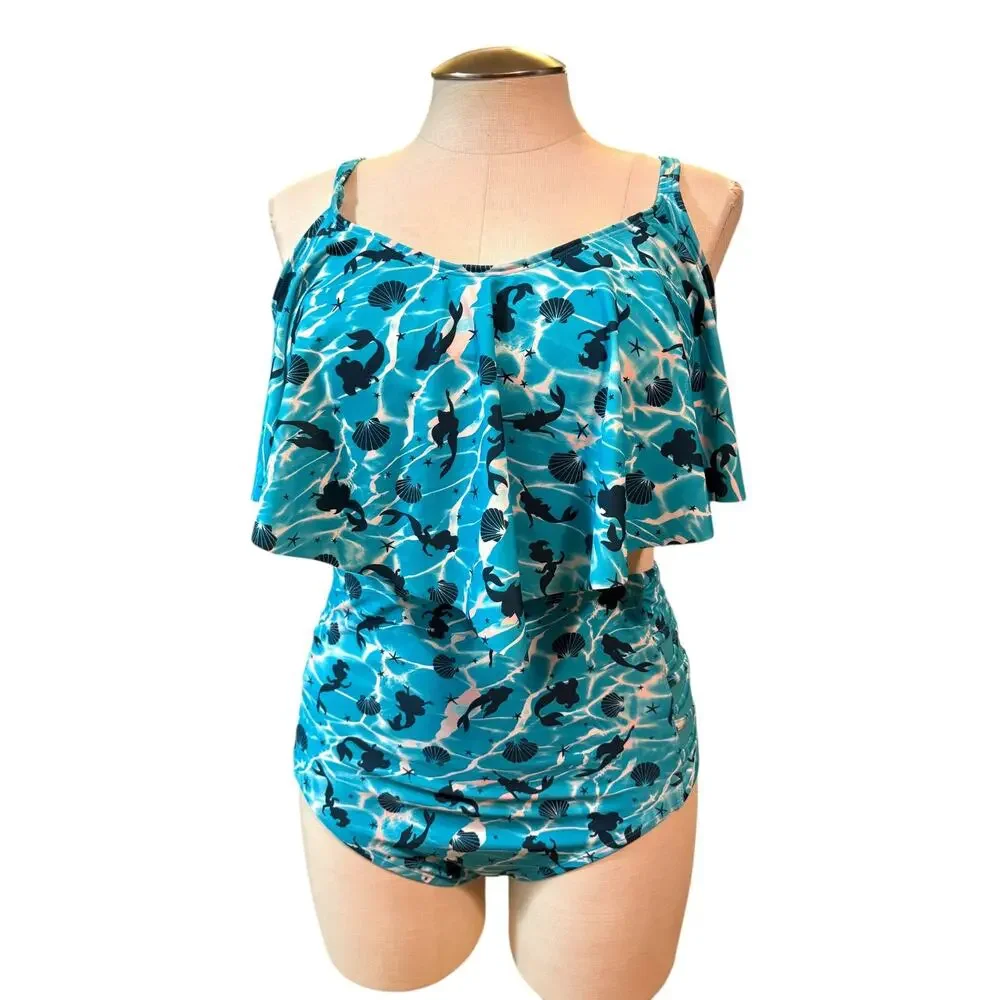 Torrid‎ Top Size 2 Bottom 1 Disney Little Mermaid Two Piece Bikini Swimsuit